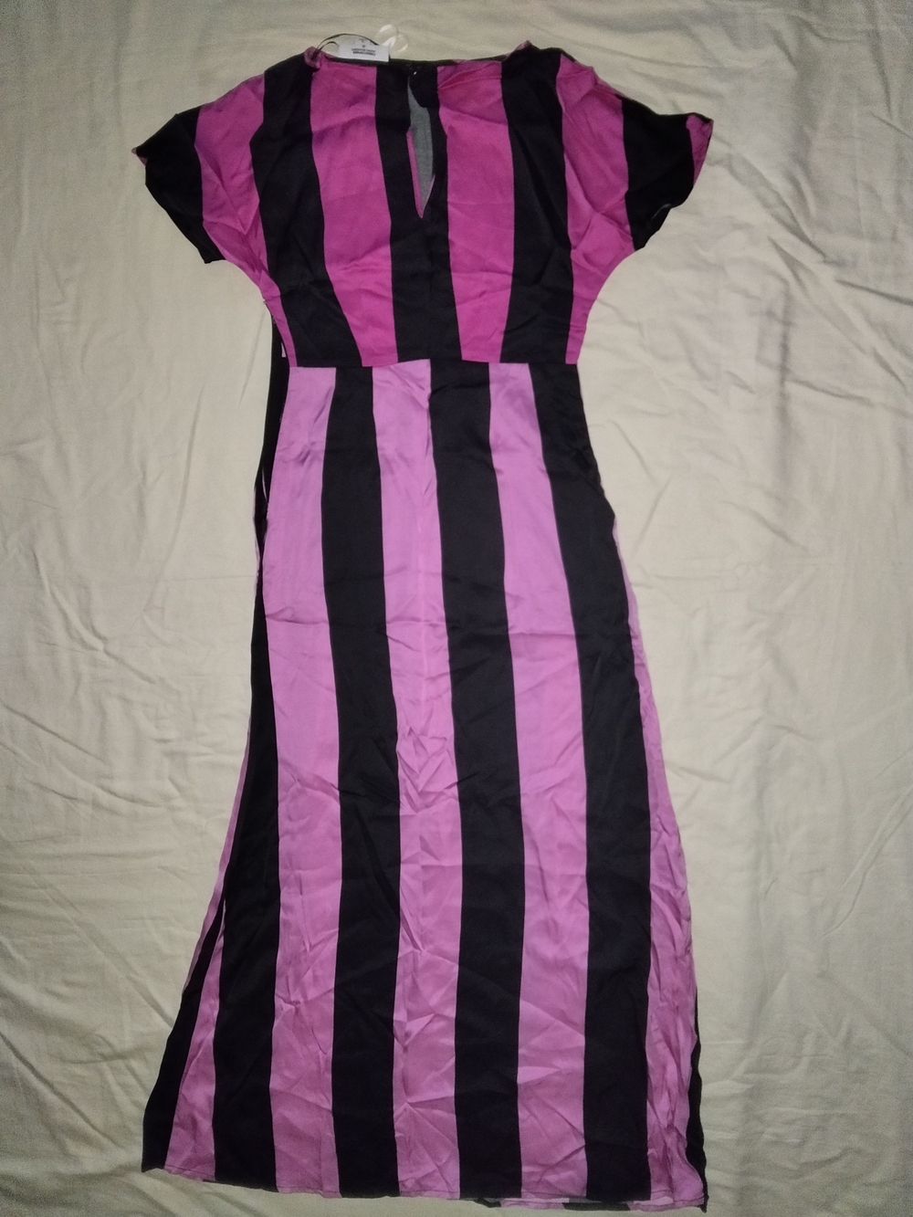 Christopher John Rogers Black and Pink Vertical-Stripe Maxi Dress - Picture 2 of 3
